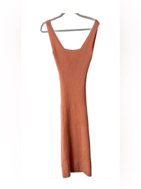 Amadi Anthropologie coral knit dress